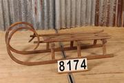 Industrial  vintage style Sled in wood, European 20th century
