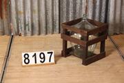 style Industrial vintage vase/wine chalice in Glass/wood