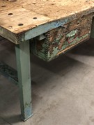 style Industrial vintage workbench/counter/sidetable in wood/metal, European