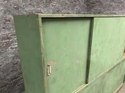 style Retro vintage cabinet  in wood/metal, European 20th century