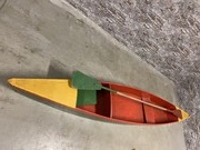 style Retro vintage canoe in wood 20th century