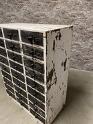 style Retro vintage chest of drawers in wood/metal, European 20th century