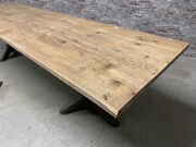 style Retro vintage table/diningtable/gardentable in wood/metal, European 20th century