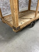 style Retro vintage trolley in wood/metal, European 20th century