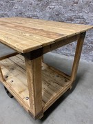 style Retro vintage trolley in wood/metal, European 20th century
