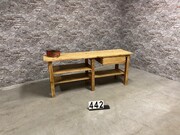 style Retro vintage workbench/desk/sidetable in wood, European 20th century