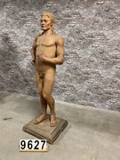 style Unique antique sculptures off the human race in wood, European