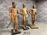 style Unique antique sculptures off the human race in wood, European 20th century