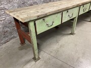 Vintage style Industrial retro vintage workbench/desk/sidetable in wood/metal, European 20th century