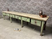 Vintage style Industrial retro vintage workbench/desk/sidetable in wood/metal, European 20th century